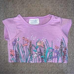 Build-A-Bear Workshop Lavender T-Shirt Vibrant Flowers Purple Pink RARE HTF